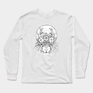 Forest shaman with flowers and antlers Long Sleeve T-Shirt